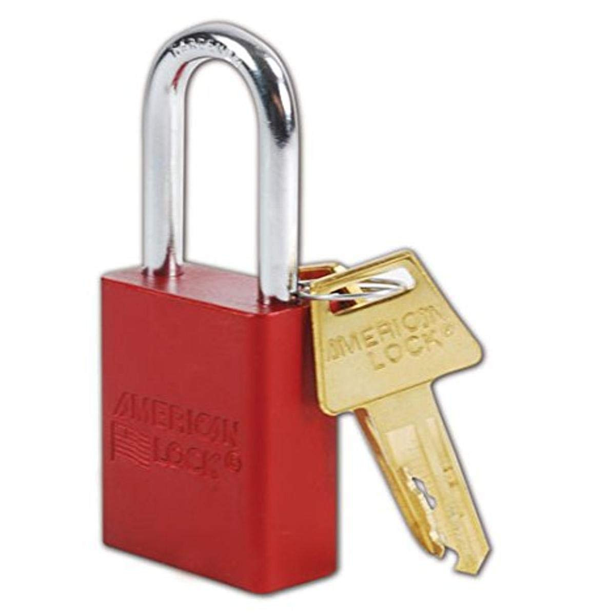 Master Lock A1106 RED Aluminum Red Safety Padlock with 1/4" X 1-1/2" Shackle
