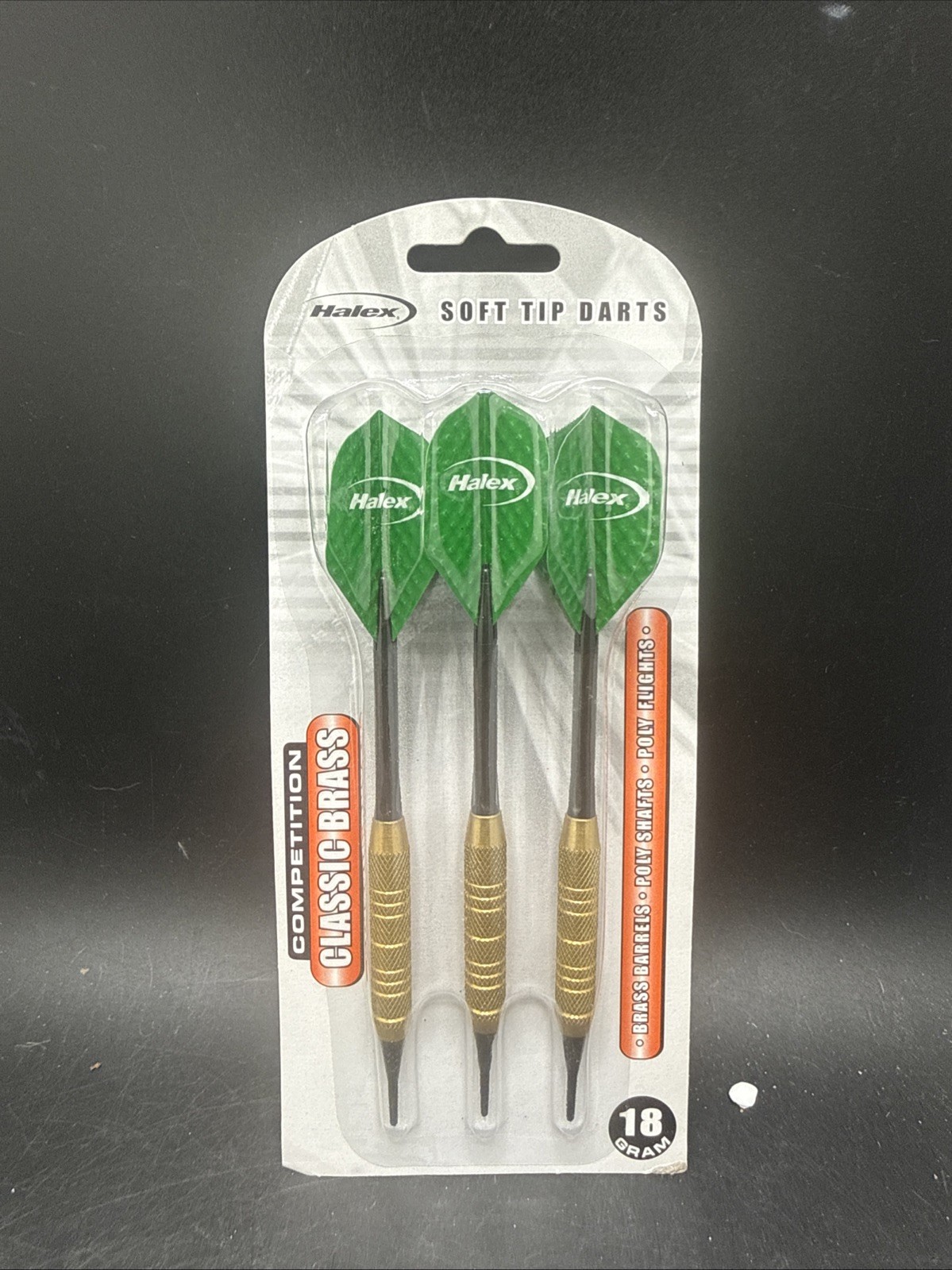 NOS Halex 18 Gram Soft Tip Darts Competition Classic Brass Sealed 3 Pack