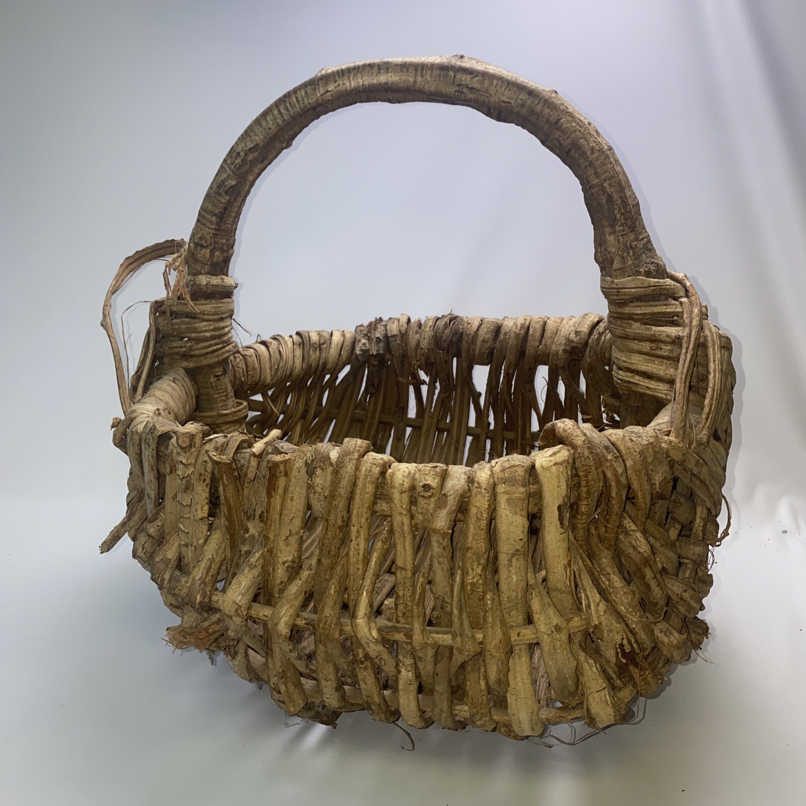 Vintage Rustic Wooden Farmhouse Handmade Basket