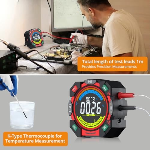 6000 Counts TRMS Multimeter Rechargeable Auto-Ranging Volt Meter | Smart