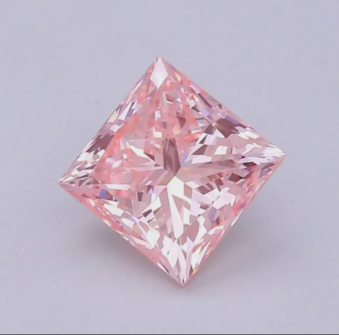 Pink Princess Cut Lab Created Diamond IGI