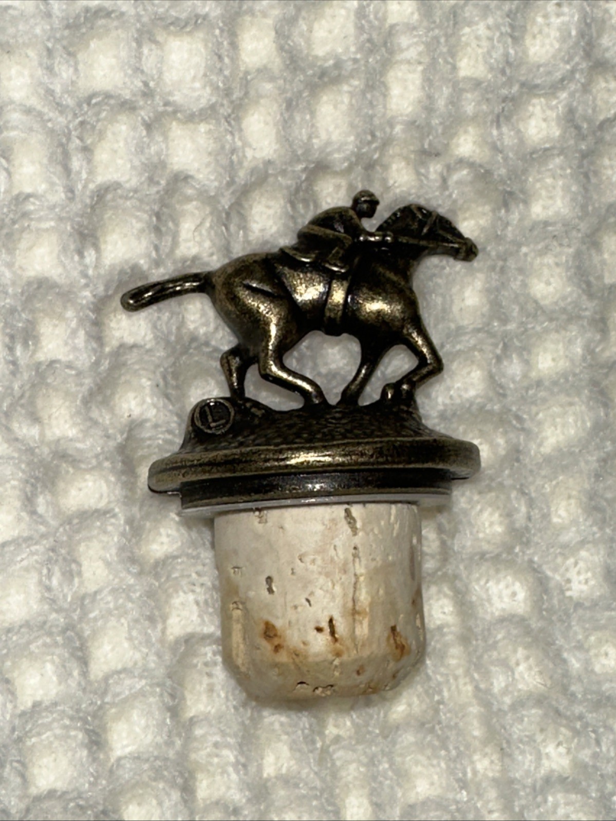 Blanton's Single Barrel Bourbon Bottle Horse & Jockey Cork Stopper Letter L