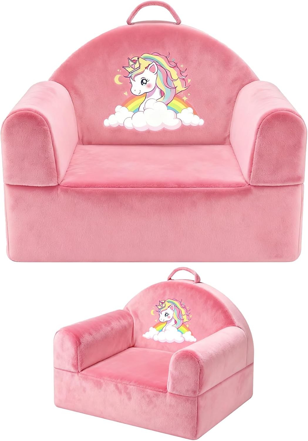 Kids Sofa Chair Toddler Armchair Soft Plush Seat Removable Washable Cover Magic