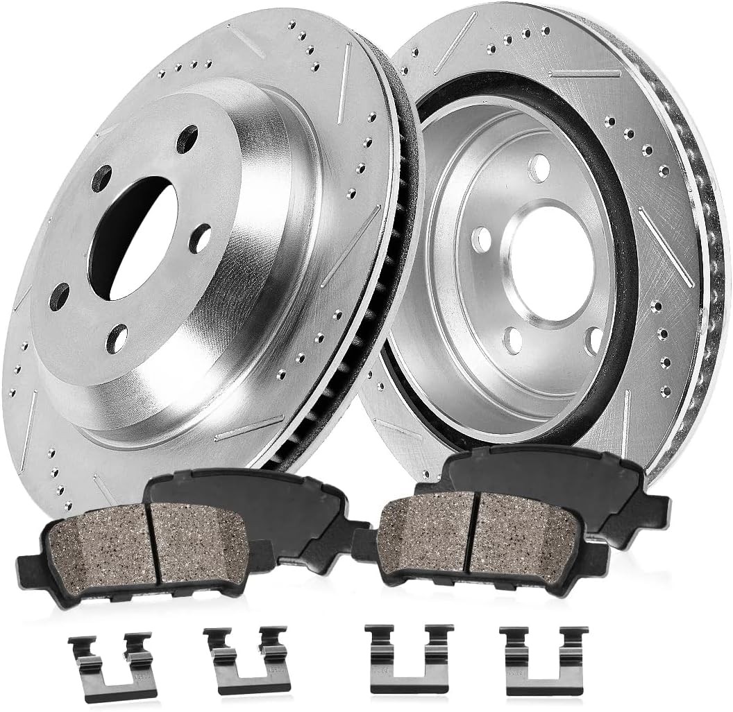 Callahan Brake Parts Rear Brake Kit For Jaguar S-Type 2000-02-Drilled&Slotted Di