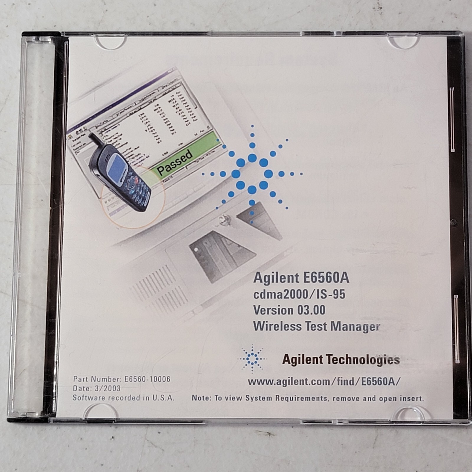 Agilent E6560A cdma2000/IS-95 Wireless Test Manager Version 3.00 Install And PDF