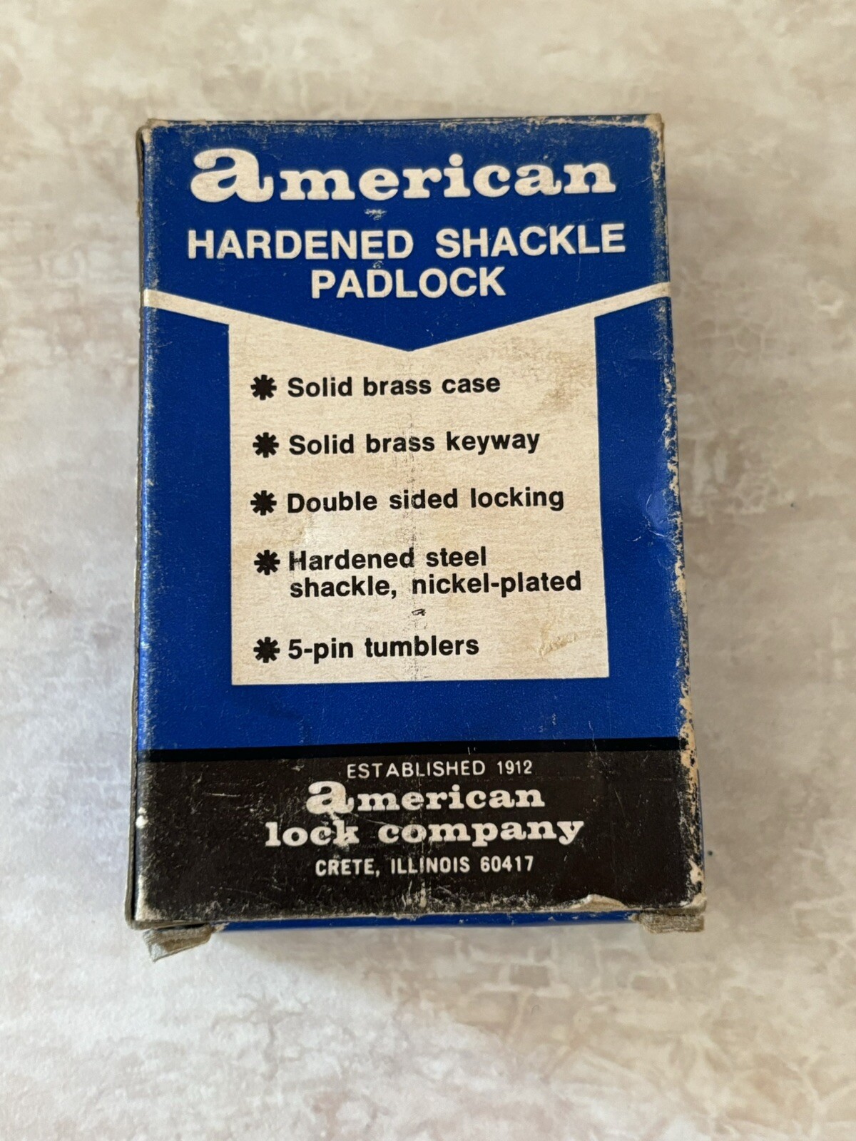 American Solid Brass Padlock No B 50 NOS