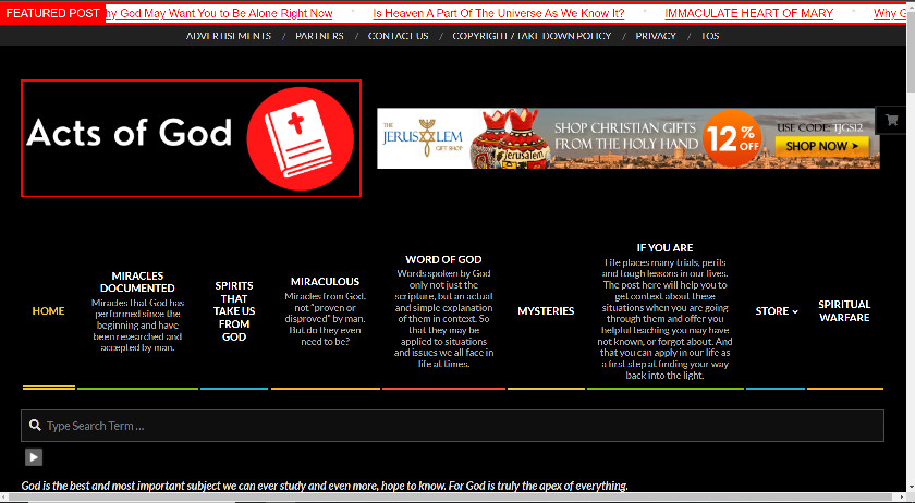 ActsofGod.cc Christianity Website For Sale (Includes the Domain name)