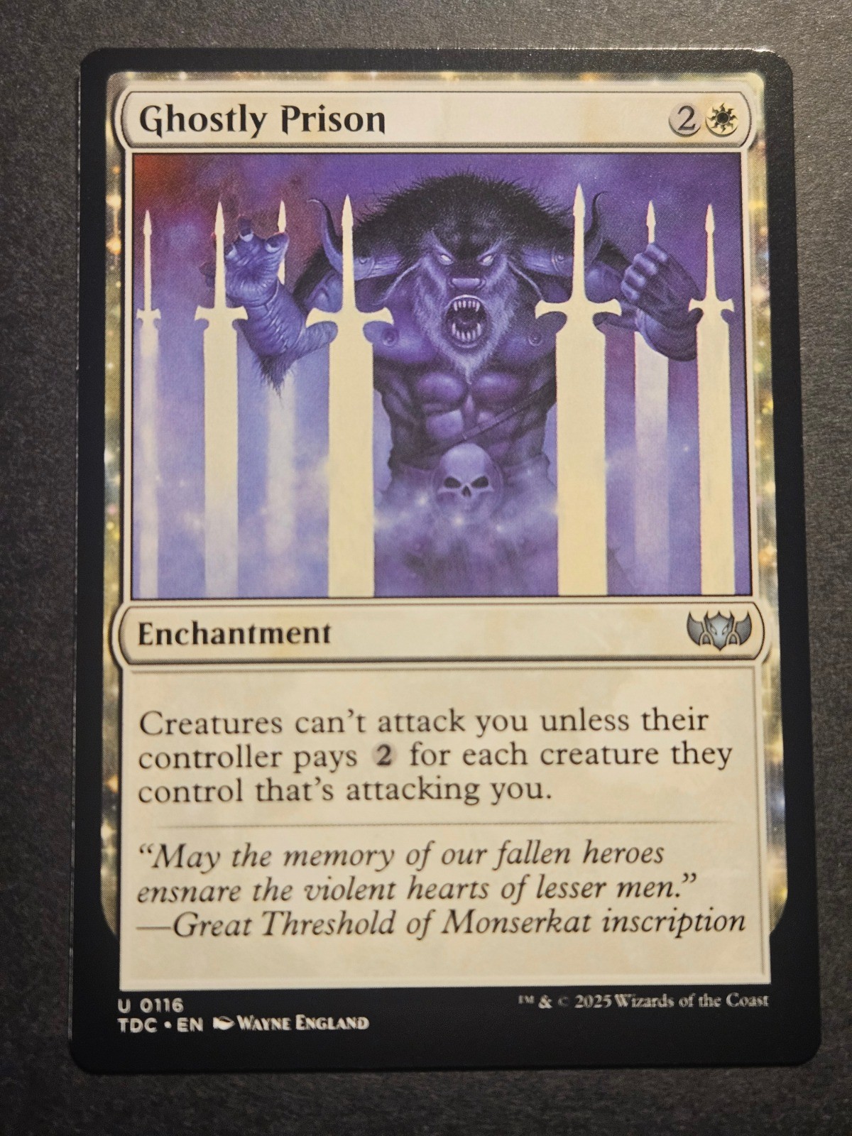 Ghostly Prison U Commander: Tarkir: Dragonstorm 0116 NM