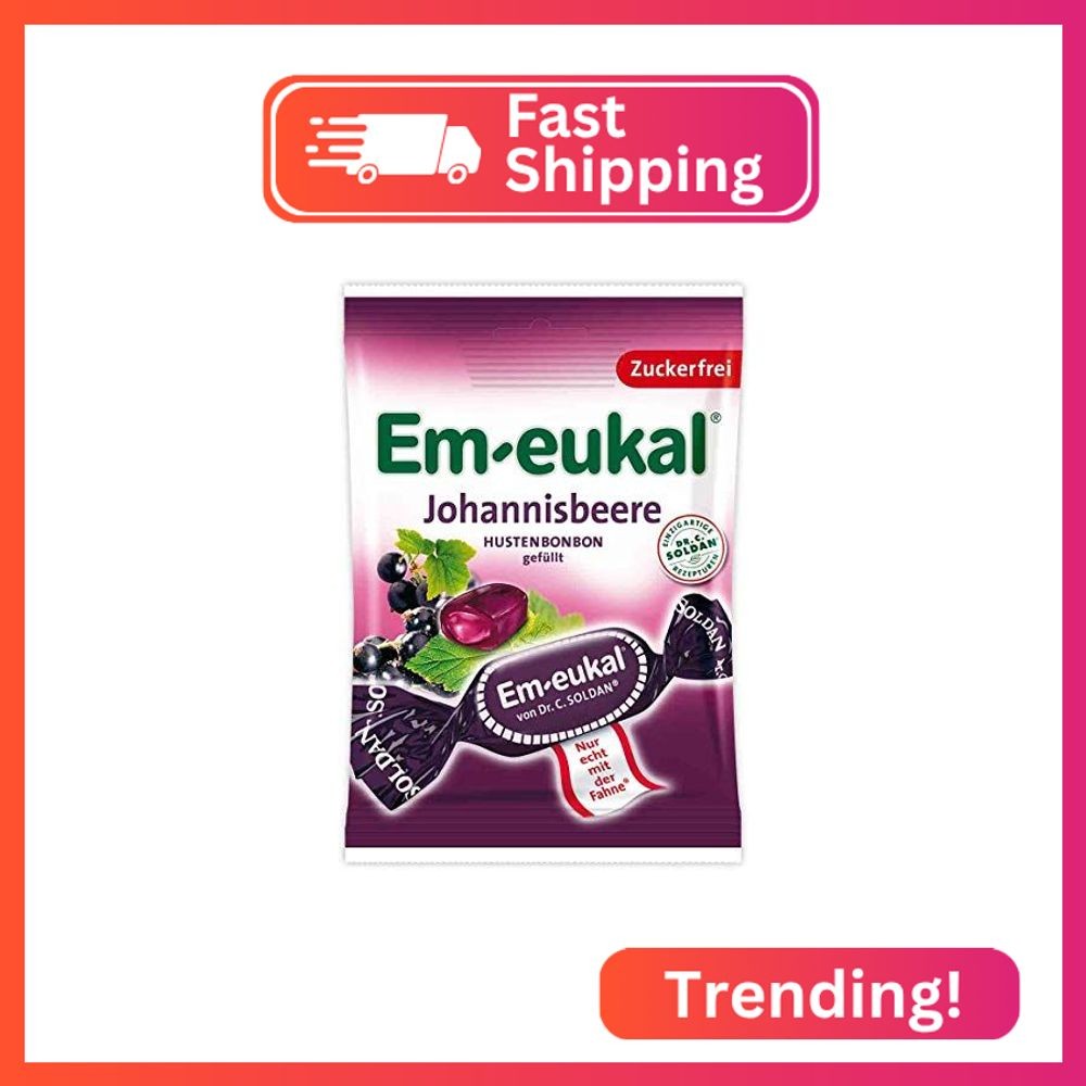 Em-Eukal Johannisbeere Casis Hard Candies with Filling for Sore Throat 75g Sugar
