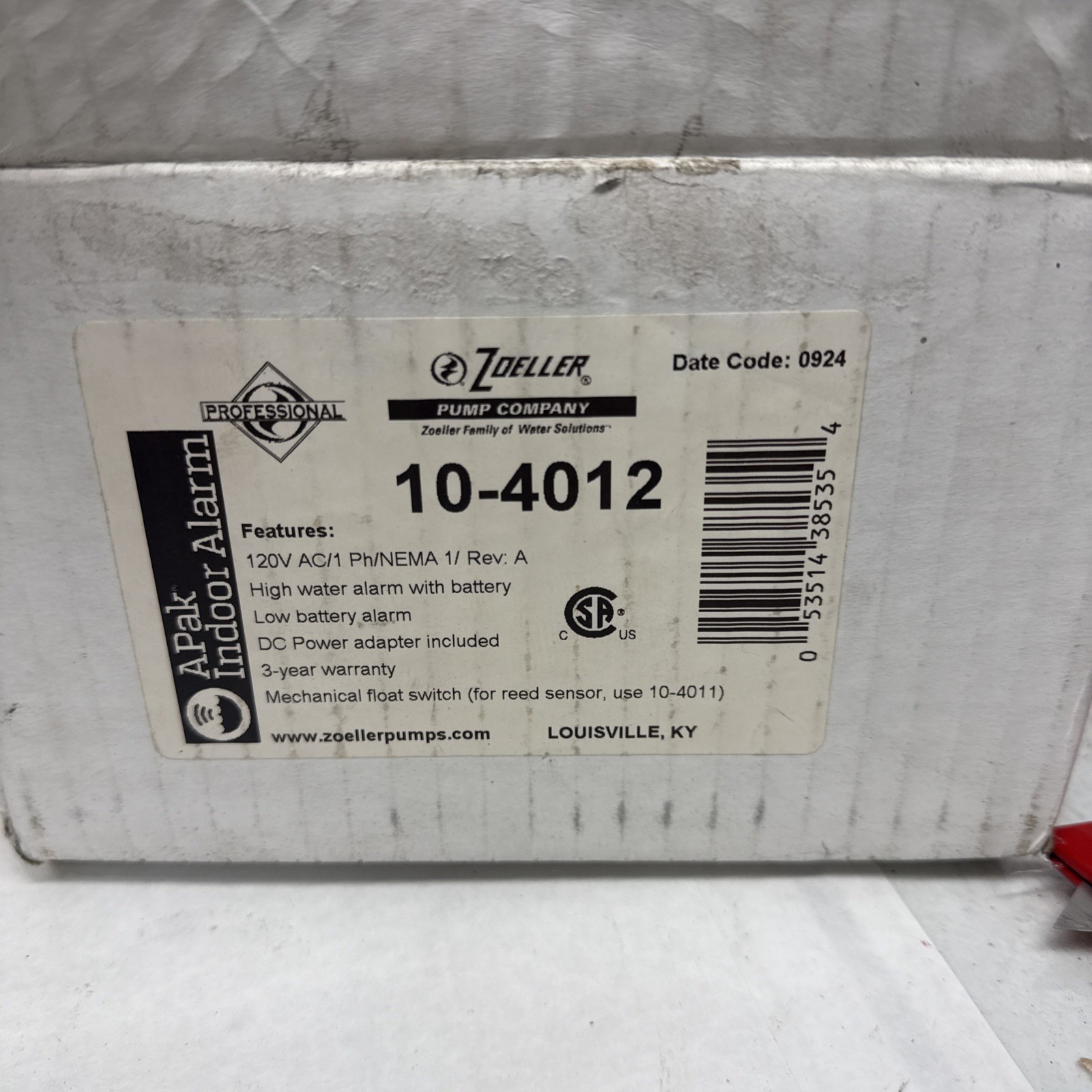 Zoeller 10-4012 Indoor Alarm 120V AC 1Ph NEMA 1