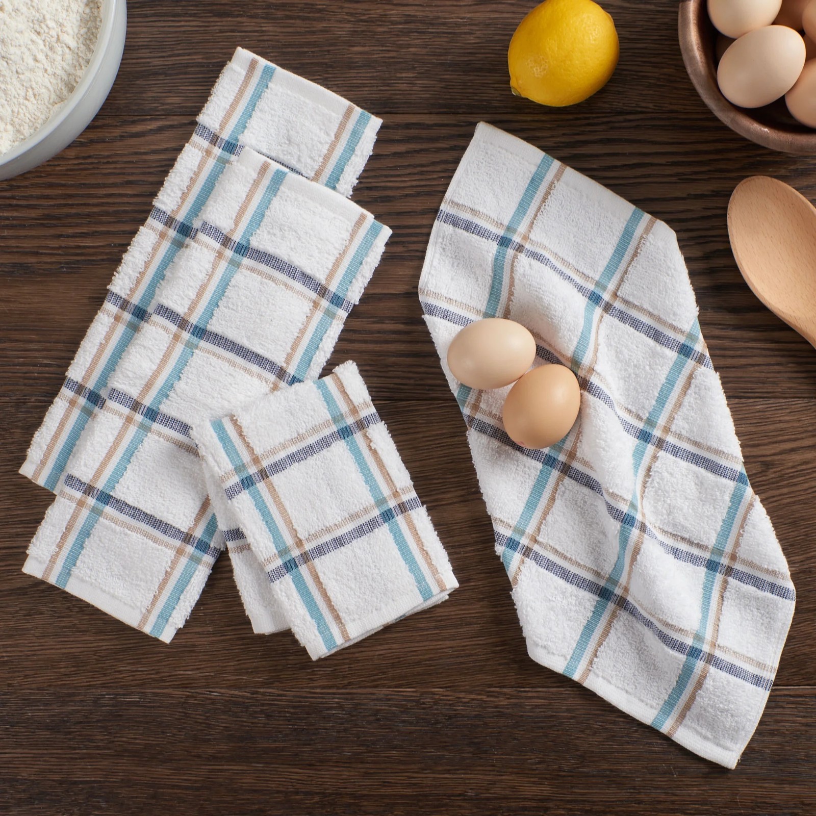 Mainstays 4 Pack 12”x12” Woven Kitchen Dish Cloth Set, Multi.