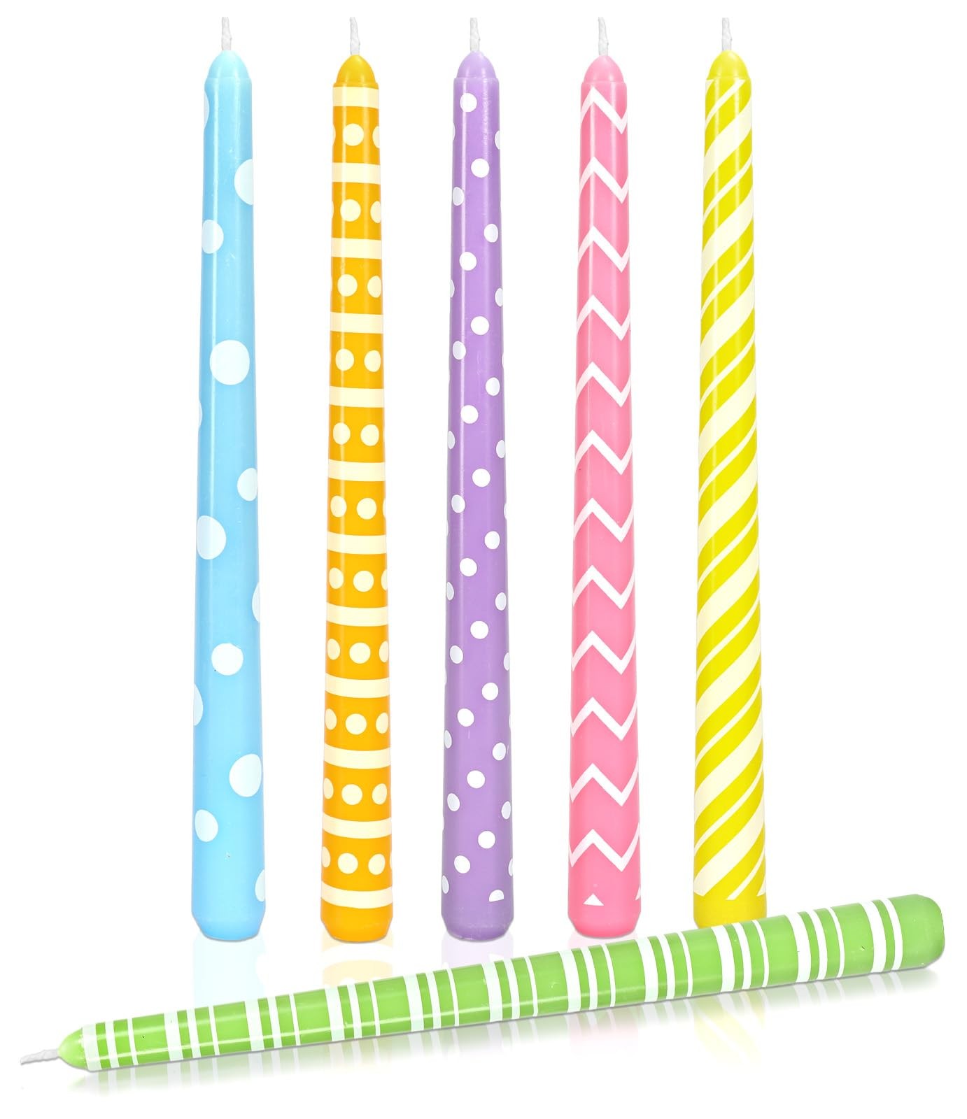 12Pcs Easter Dripless Taper Candles 10 Inch Long Unscented Candle Sticks Pastel