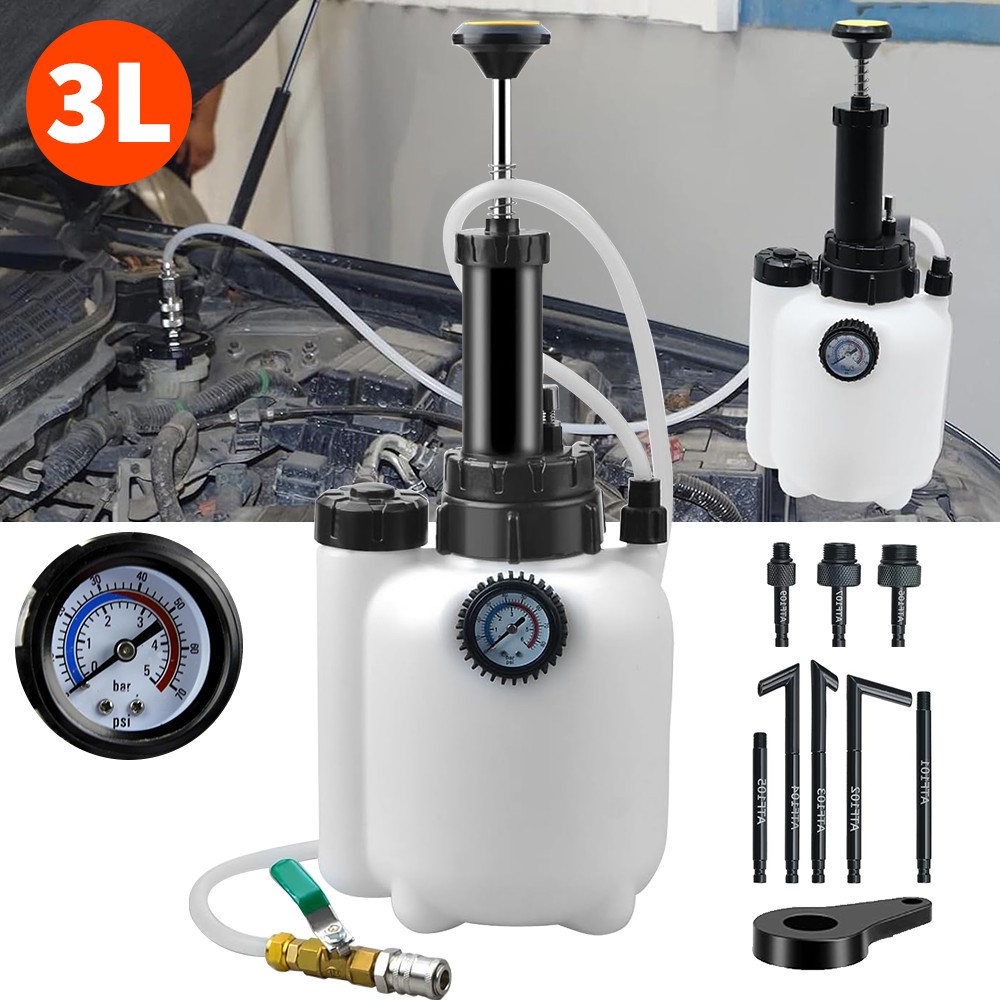 3L Transmission Oil Filling System Fluid Pump Manual Tool With 8pc ATF Adaptors