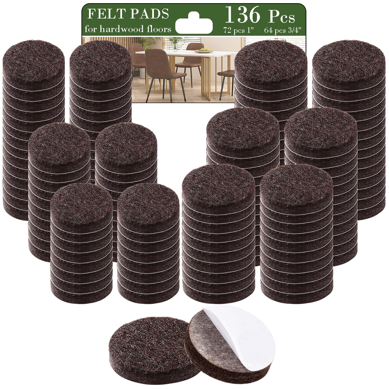 Felt Furniture Pads, Furniture Felt Pads for Hardwood Floors -Self Adhesive C...