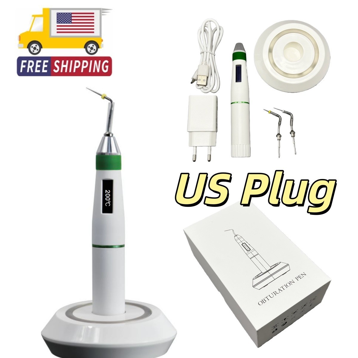 Dental Cordless Endo Gutta Percha Endodontic Heated Pen Obturation System+2 Tips