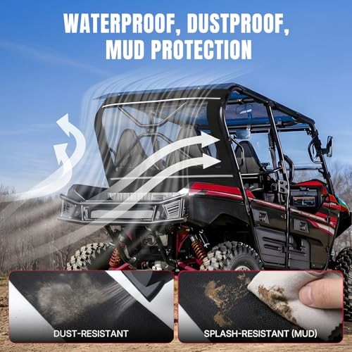 TERYX Soft Rear Windshield, Back Dust Panel UTV Rear Window Compatible with