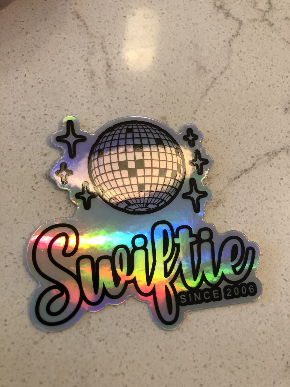 Swiftie Holographic Sticker Decal for Taylor Swift fans of Eras Tour Mirroball