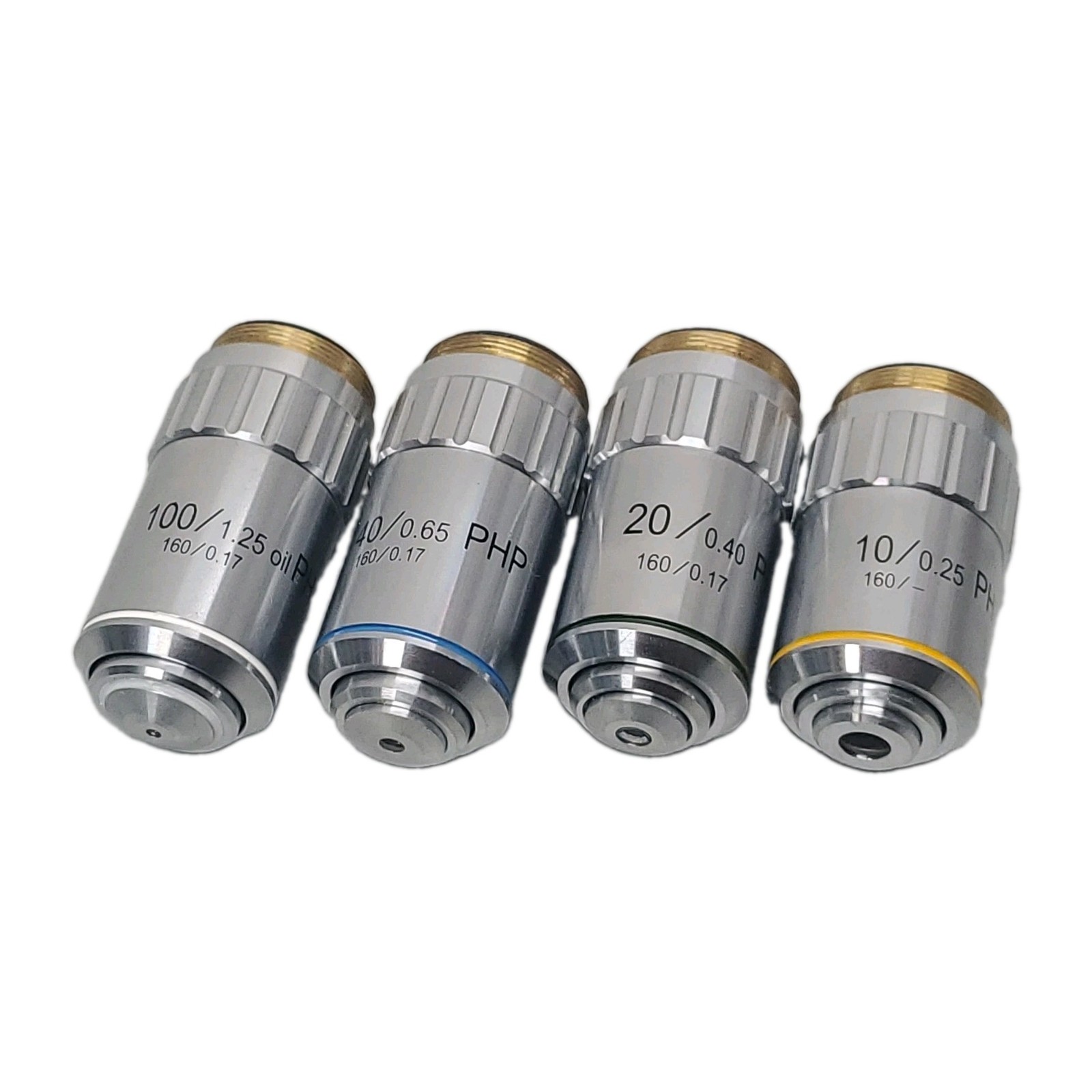 (LOT)Fisher Scientific Micromaster LENS 100/1.25 Oil 40/0.65 20/0.40 10/0.25 PHP