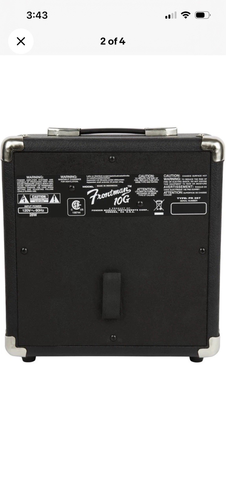 Fender Frontman 10G Guitar Combo Amplifier - Black
