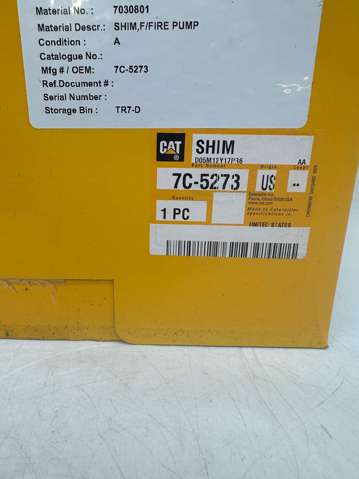 Caterpillar 7C-5273 OEM Shim *Lot of (12)* (New)