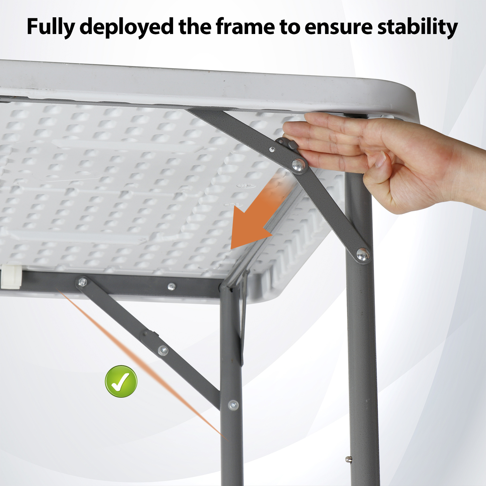 34" Plastic Square Table for Puzzles Crafting Fold in Half Camping Table Utility