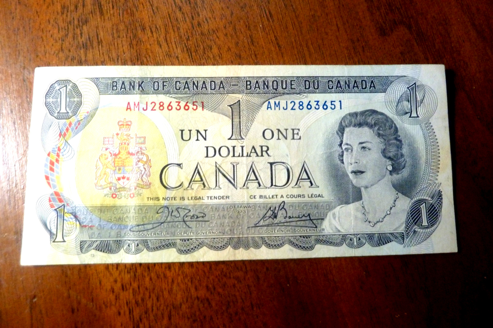 1973 Canada $1 One Dollar Ottawa Note US Seller