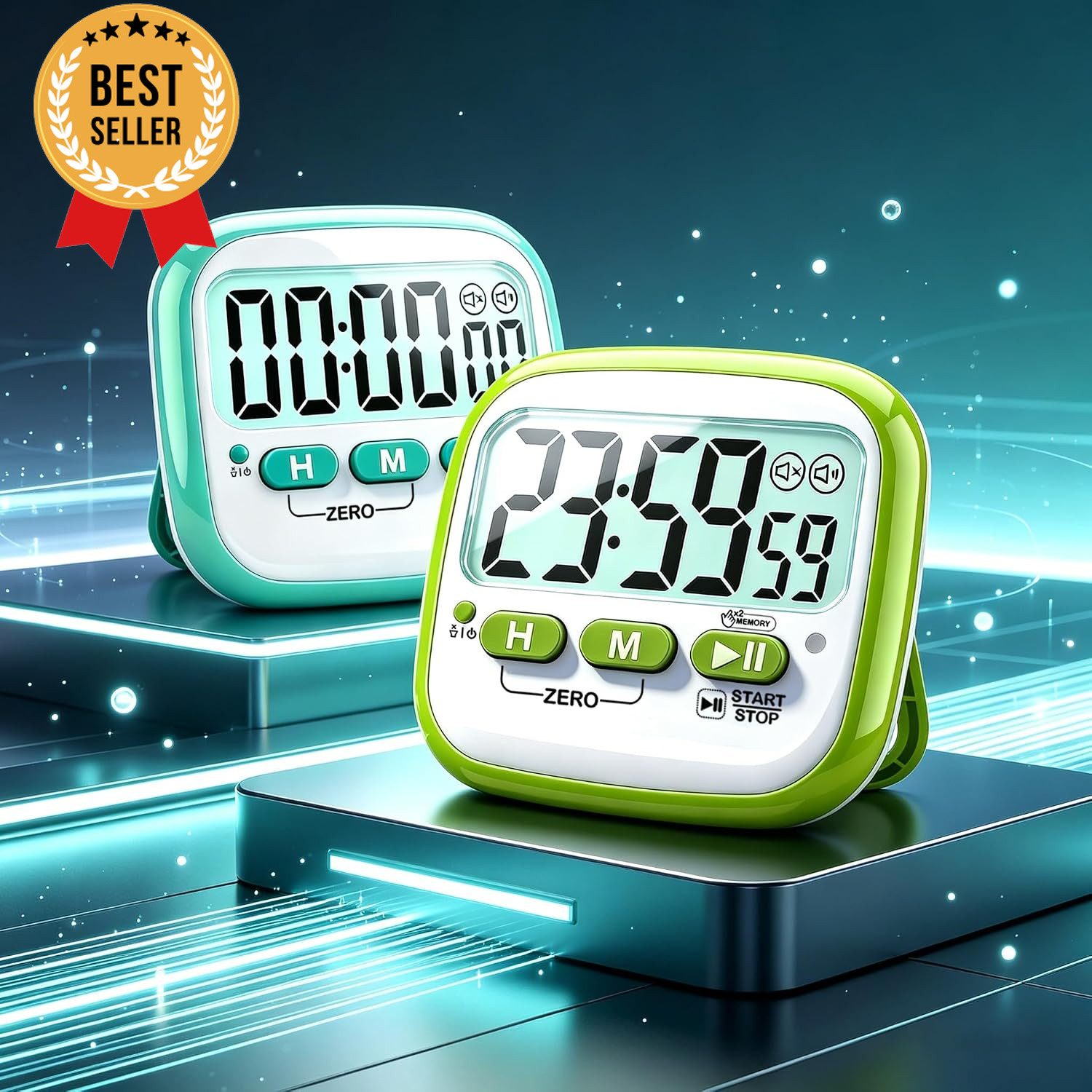 2 Pack Classroom Timer Magnetic Digital Countdown Timer Kids Teacher Study