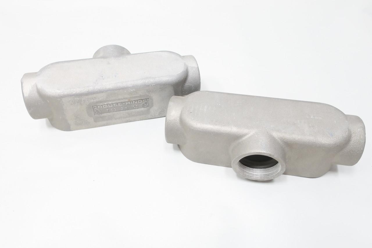 Box Of 2 Crouse Hinds T69 Condulet Mark 9 Aluminum T Conduit Outlet Body 2in