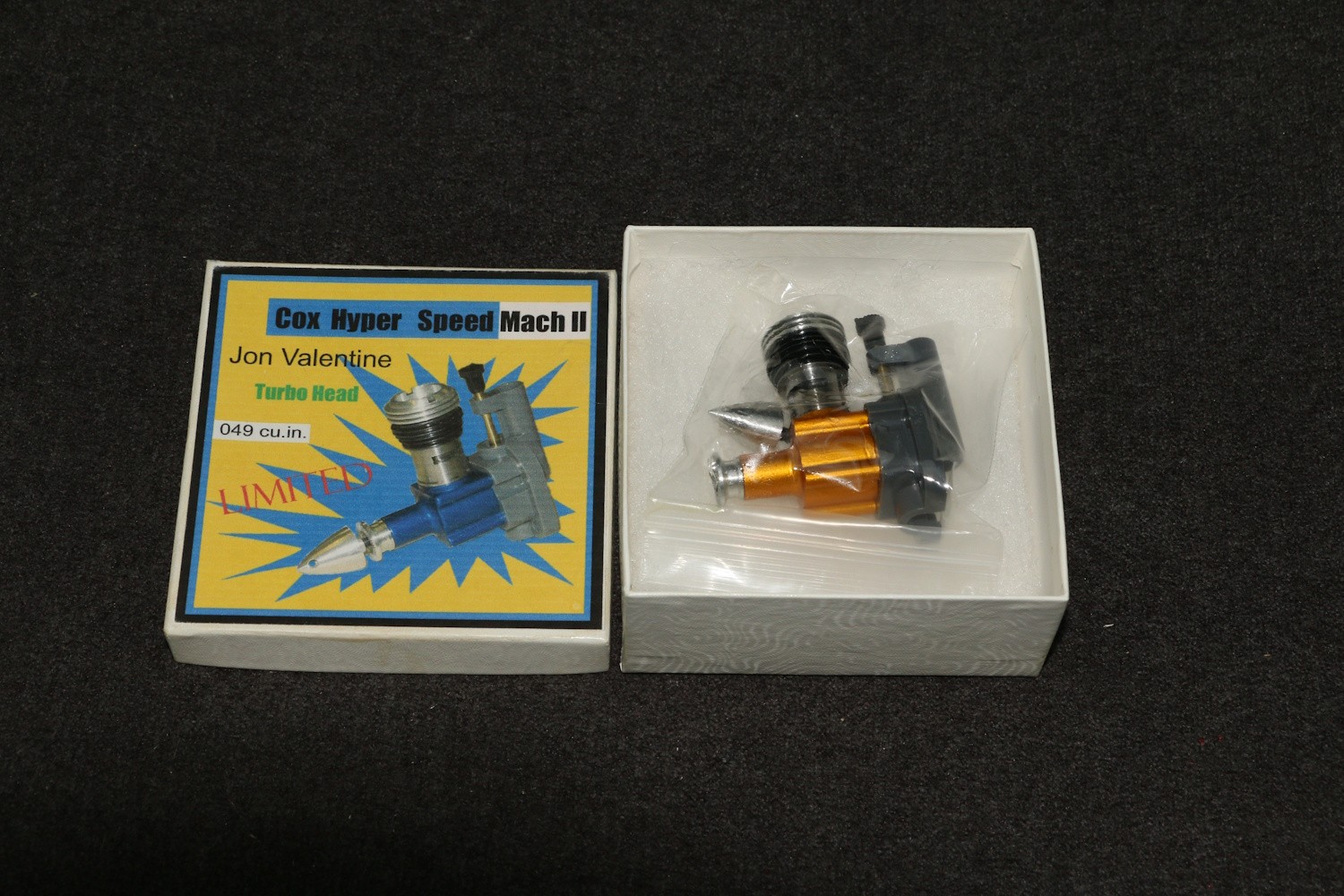 RC Model Airplane Engine Cox Valentine Hyper Speed Mach II Turbo Head Orange Ltd