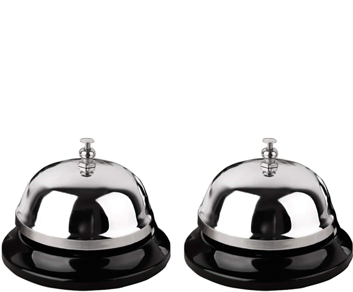 HeeYaa Call Bell 2 Packs 3.3 Inch Diameter with Metal Anti-Rust 3.3, Black