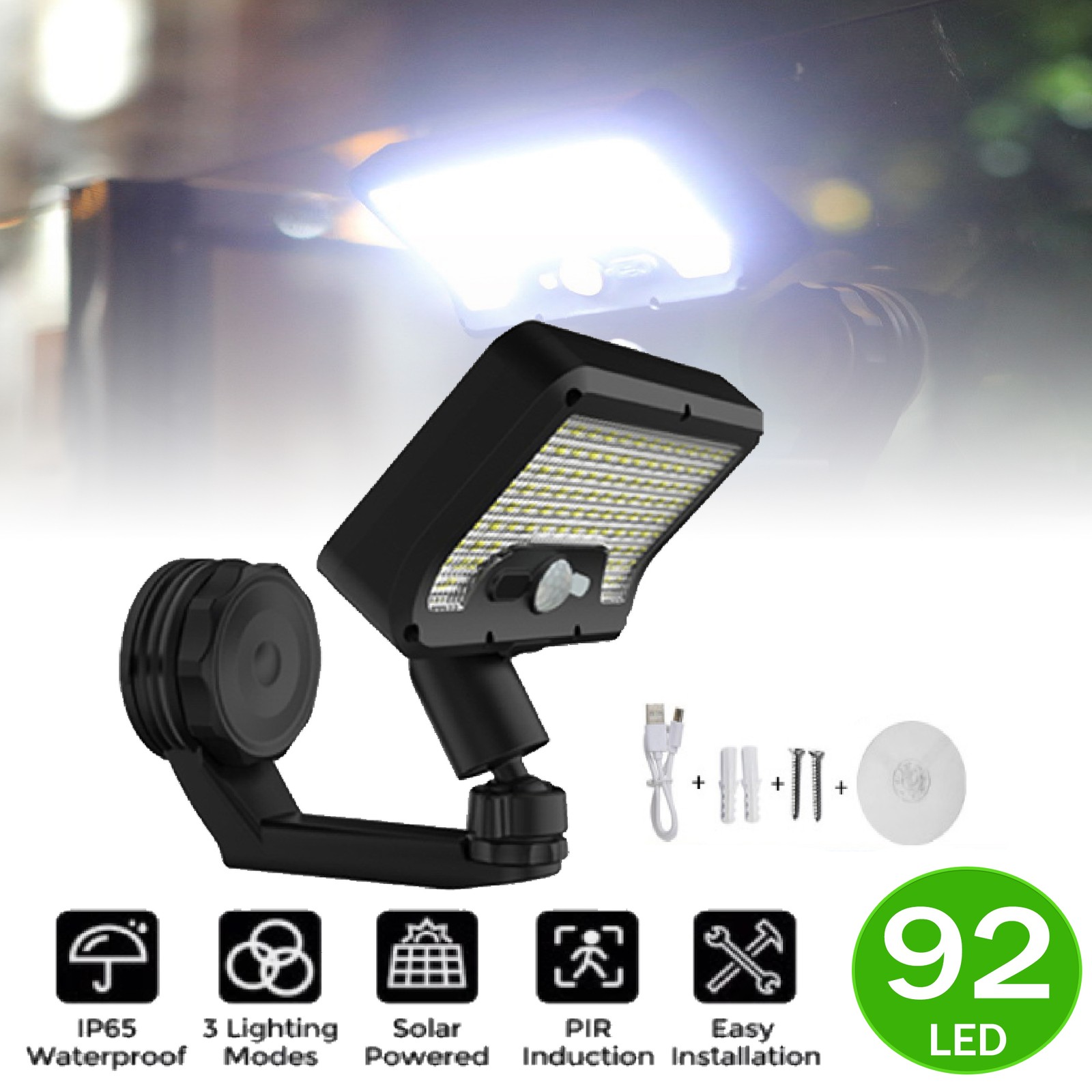 Outdoor Solar Powered Magnetic Wall LED Lights Garden Landscape Lamp Fence Yard