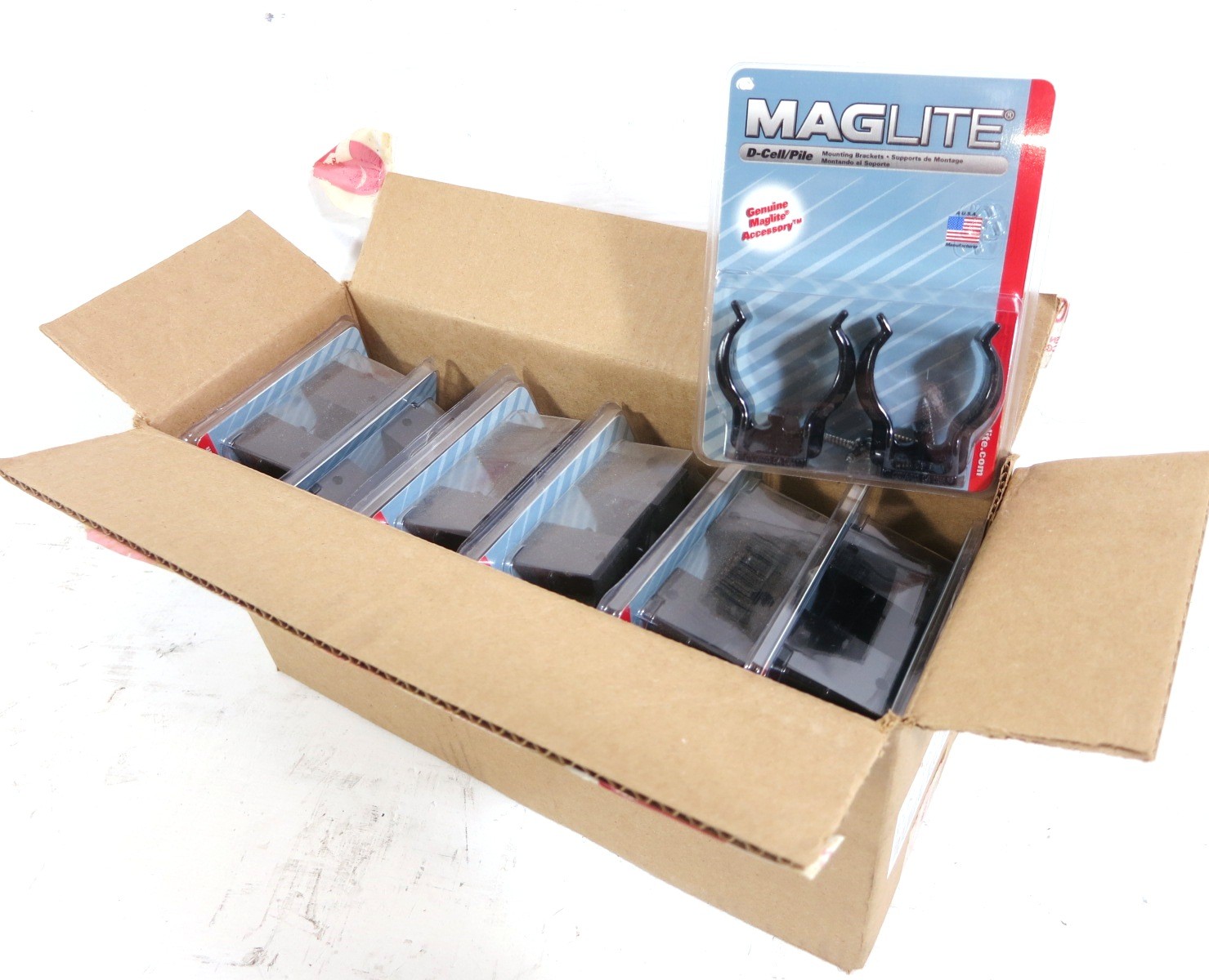 MagLite ASXD026 2-Pack D-Cell Flashlight Mounting Brackets (BOX OF 12 PAIRS)