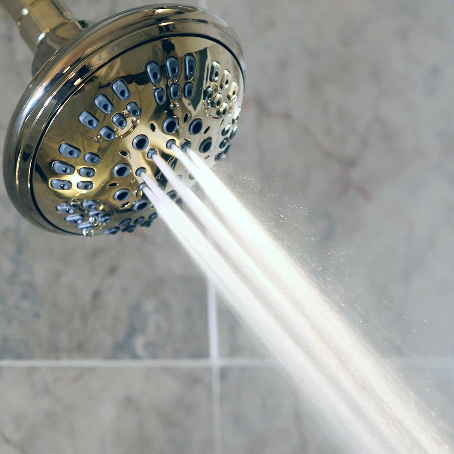 6 Function Luxury Shower Head (Aqua Elegante) - Polished Brass