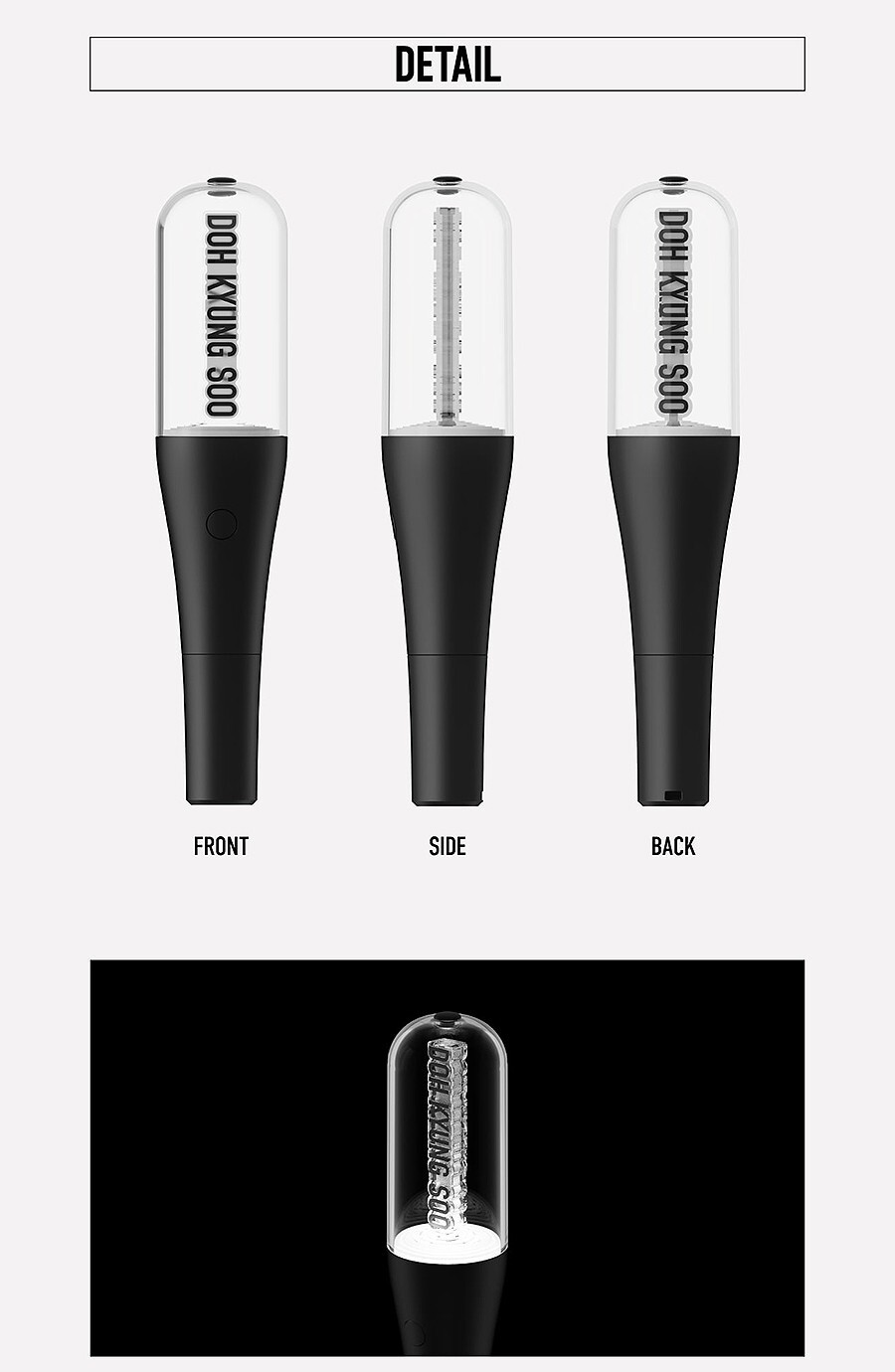 EXO DOH KYUNG SOO OFFICIAL LIGHT STICK/Strap+Cap Tracking Code FANLIGHT MD GOODS