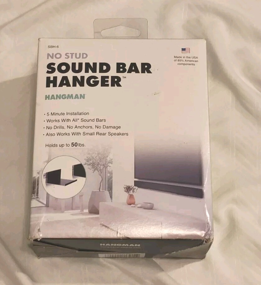 Hangman SBH-6 Home Theater No-Stud Sound Bar Speaker Mount Hanger