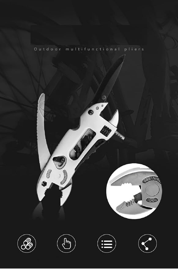 Multitool Wrench with 7 Tools/Pliers/Wire Cutter/Flat Screwdriver - USA STOCK