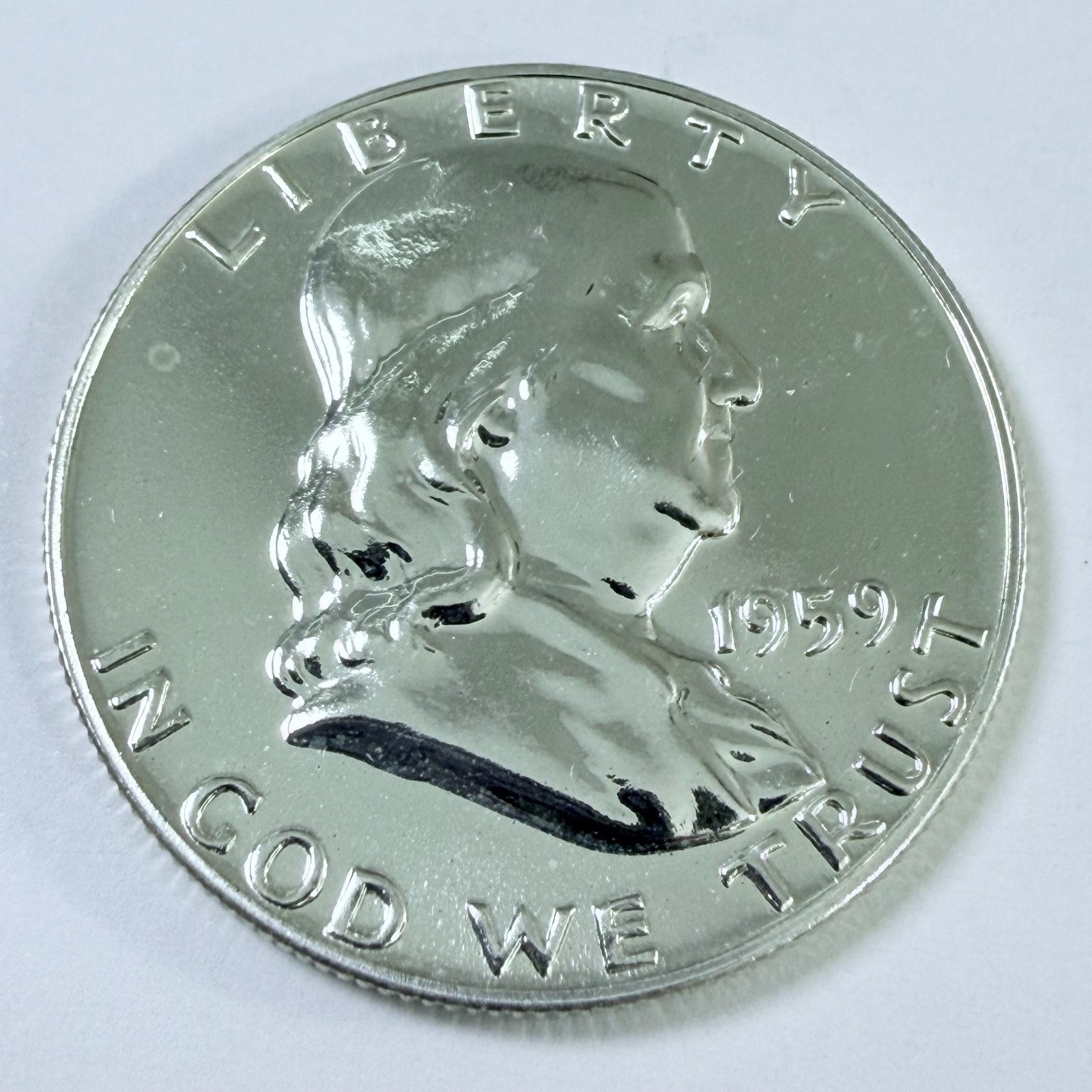 1959 PROOF FRANKLIN HALF DOLLAR 90% SILVER MS+ MINT STATE PLUS DETAILS #8489