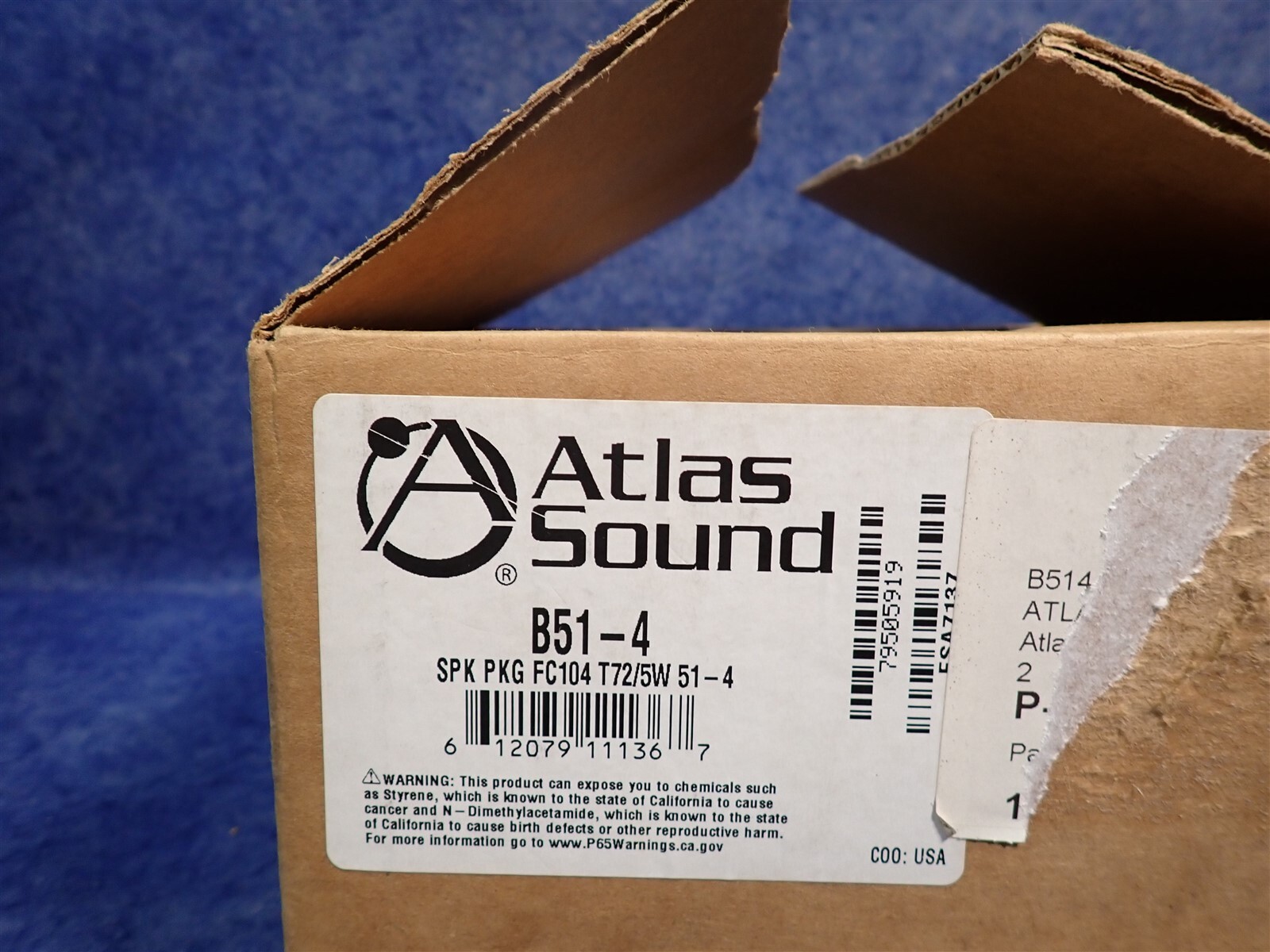 Atlas Sound B51-4 4" In-Ceiling Speaker w/ 4-Watt 25V/70V Transformer (G79)