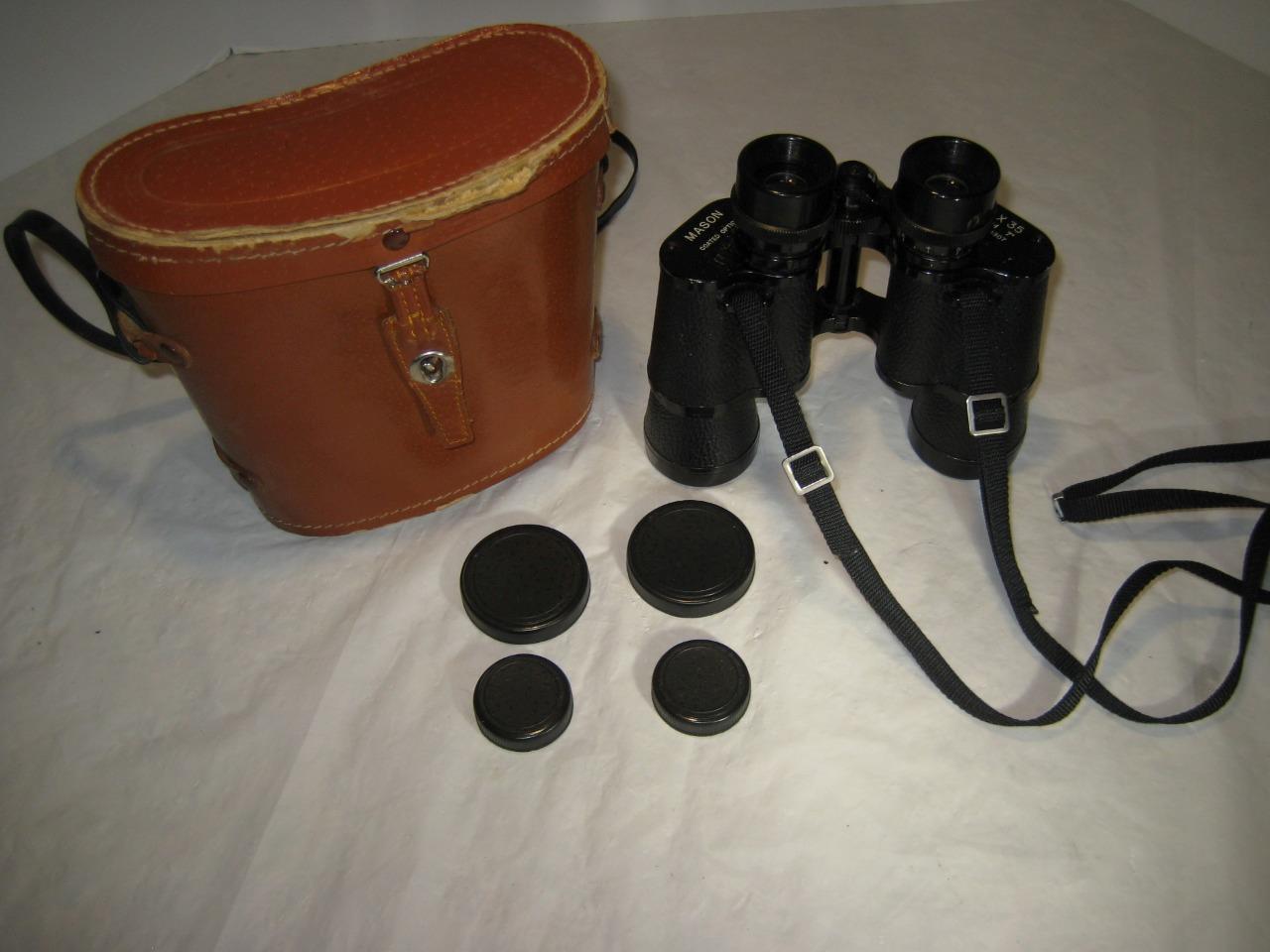Vintage Mason Binoculars 7x35 with Caps and Case ~ Good Condition