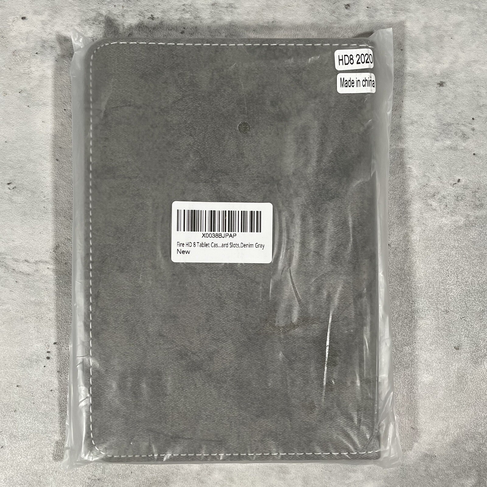 NEW Amazon Fire 2022 HD 8 Tablet Case Gray Denim Multi Pocket Functional
