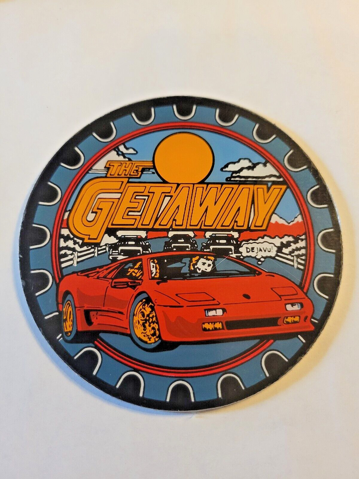 THE GETAWAY HIGH SPEED II ~ Williams Pinball Promo Plastic~Coaster/Speaker cover