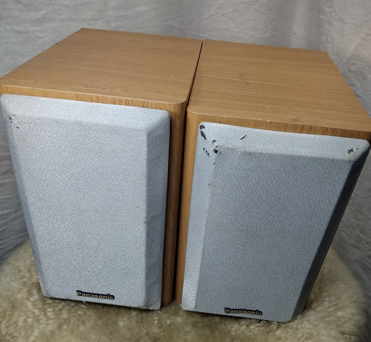 PANASONIC BOOKSHELF SPEAKERS SA-PM03 SET OF 2 SPEAKERS 6 OHM 30 WATTS WOOD GRAIN