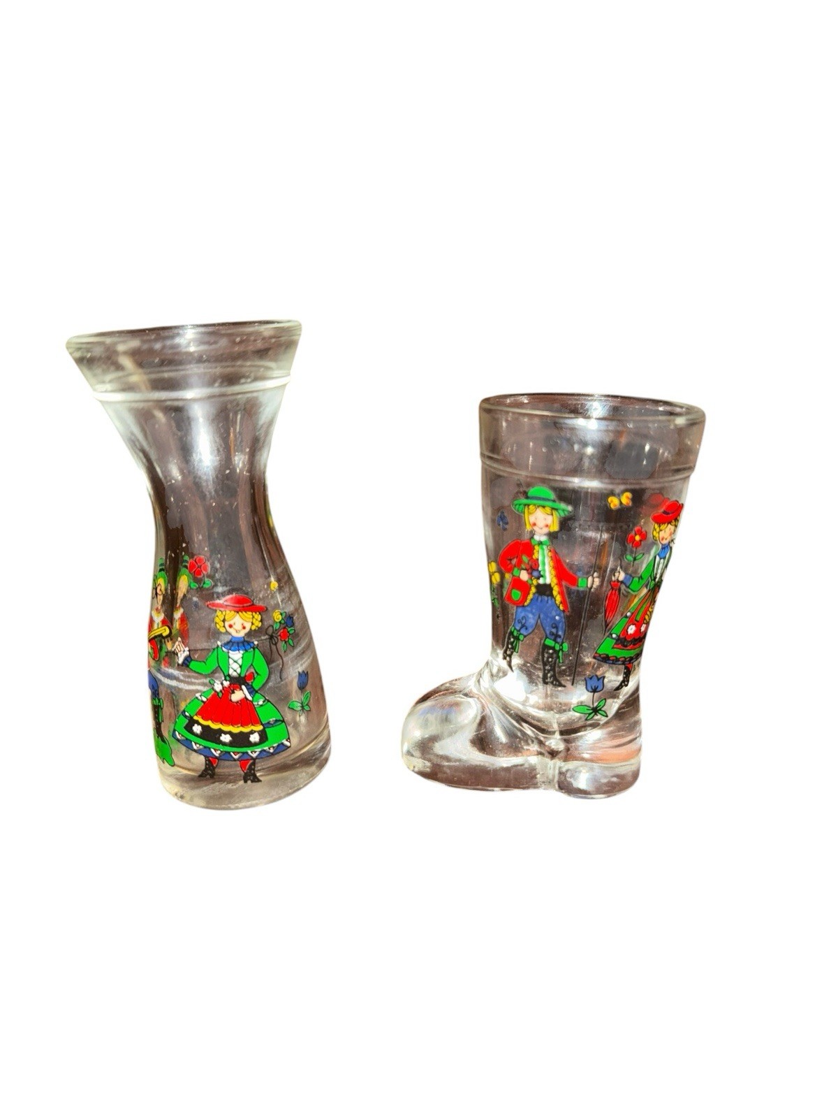 Vintage Mod Dep Shot Glass Boot SET Italy Theme 1950’s Made in Italy