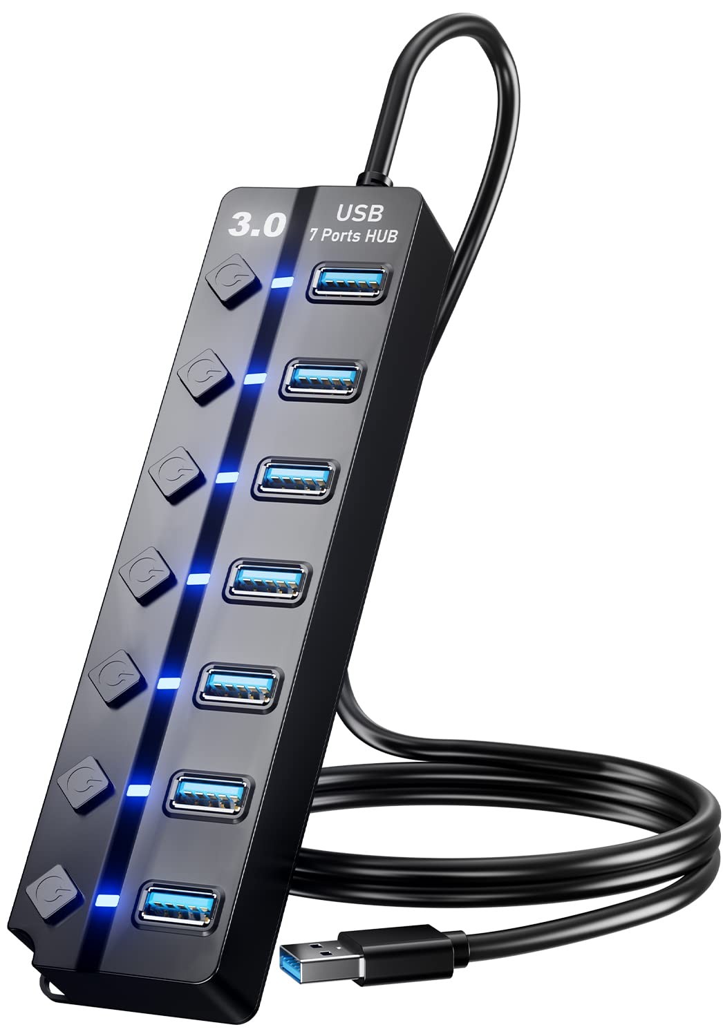 7-Ports USB 3.0 Hub Splitter USB Extension for Laptop PC Computer Flash Drive