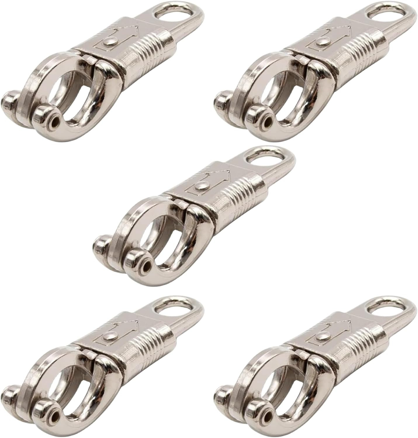 5 Pcs Nickel Plated Quick Release Panic Snap with Fixed-Eye for Get Back Whips R