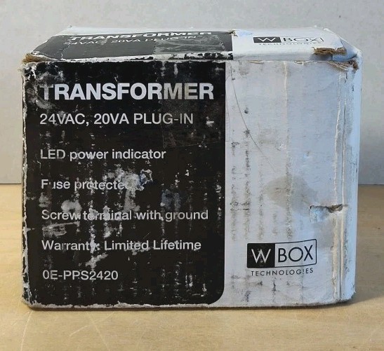 W-BOX WBOX 0E-PPS2420 24VAC 20VA Security System Power Supply Transformer