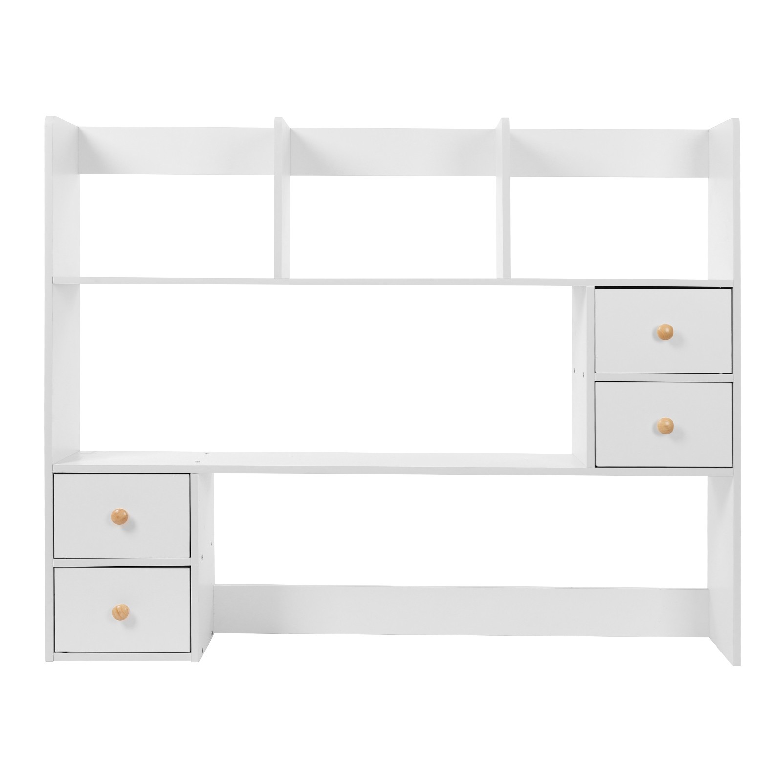 Wood Desktop Organizer, Office Storage Rack, Desktop Rack White 100 *17*80cm