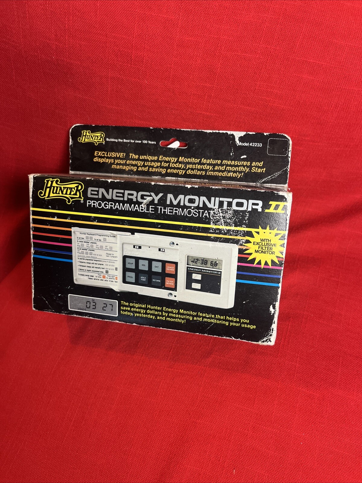 Hunter Energy Monitor II Programmable Thermostat Model 42233 Save Energy Prop