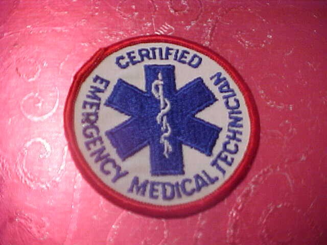 CERTIFIED EMERGENCY MEDICAL TECHNICIAN PATCH SHOULDER SIZE UNUSED 3 X 3