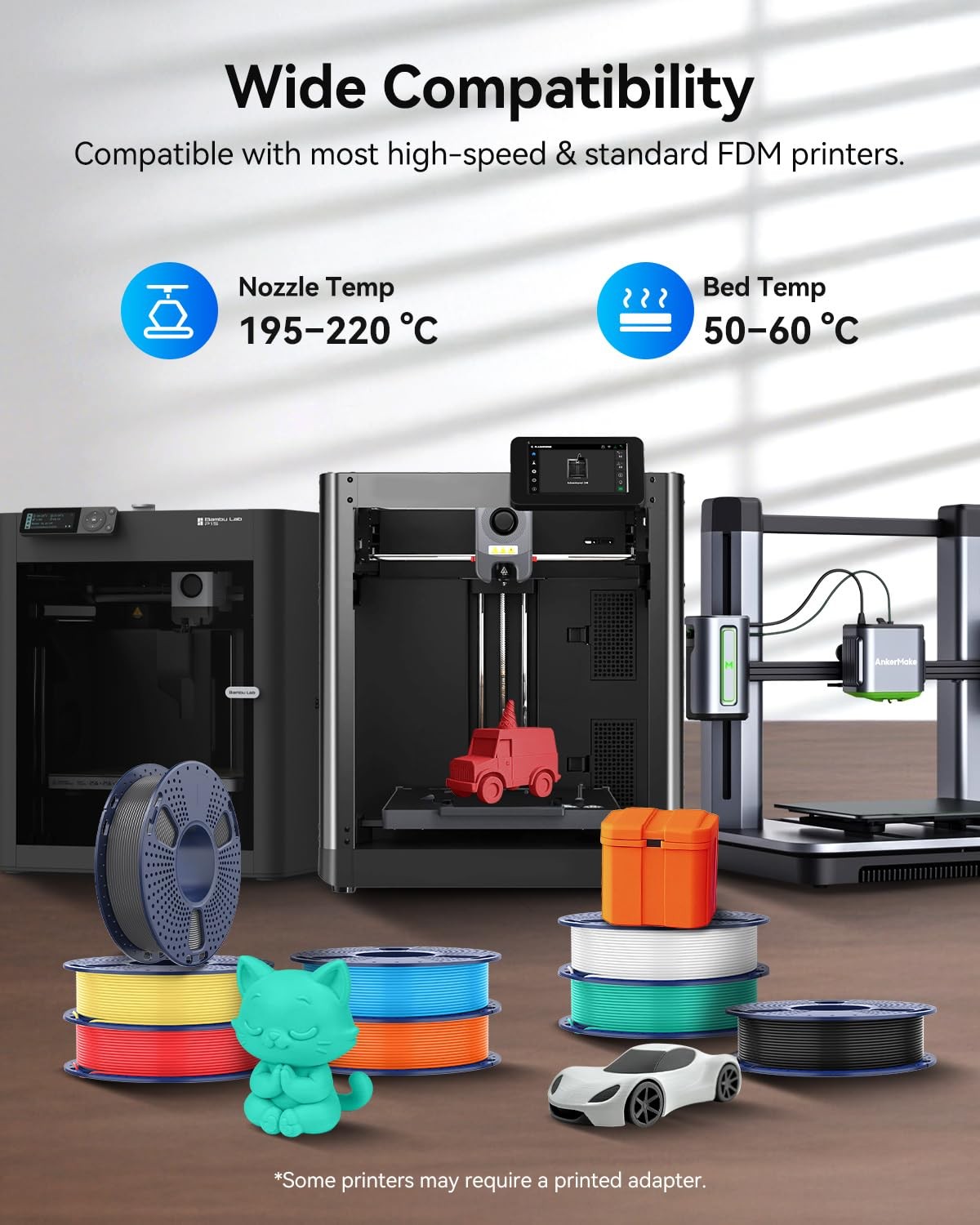JAYO PLA+ Filament Bundle 1.75mm, PLA 3D Printer Filament Bundle Multicolor, ...